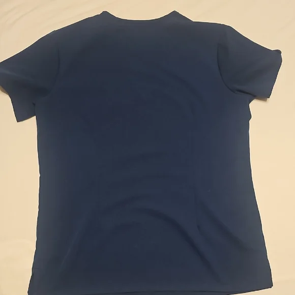 Figs Deep Blue Scrub Set with Bright Orange Accent - Picture 3 of 5